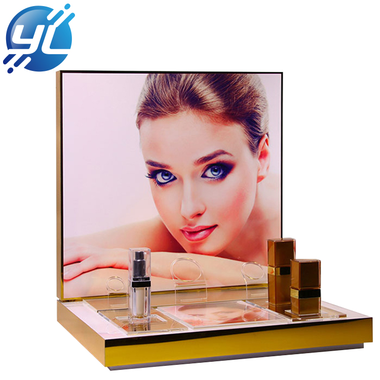 High-end kosmetik ekspozisyon etajè personnalisation, Acrylic transparan etajè ekspozisyon kontwar