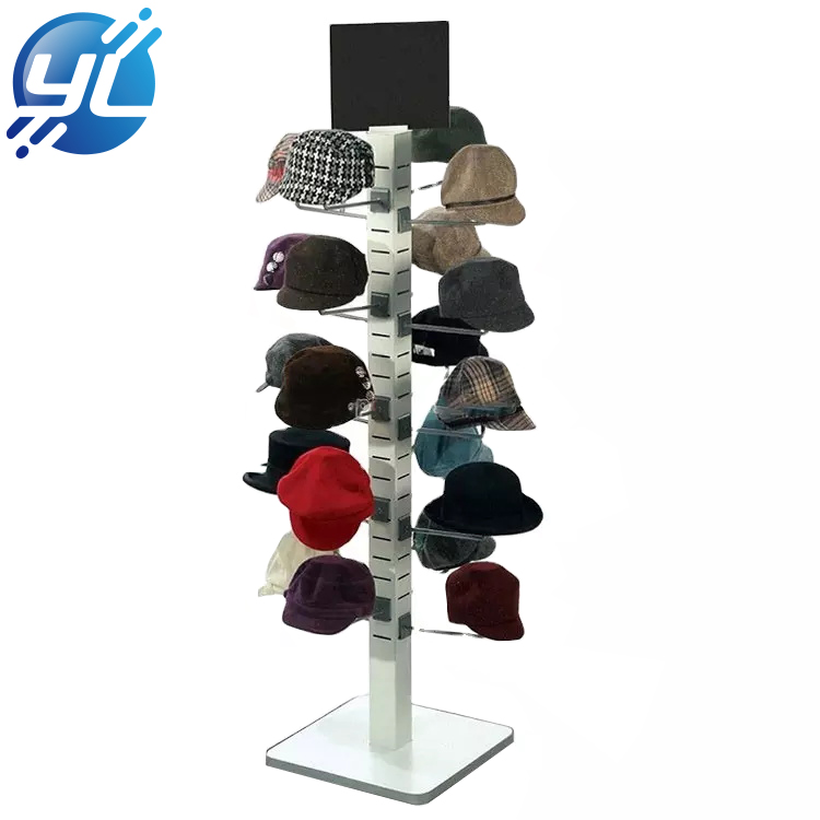 Customized baseball cap wire shelf metal material hat display stand Featured Image