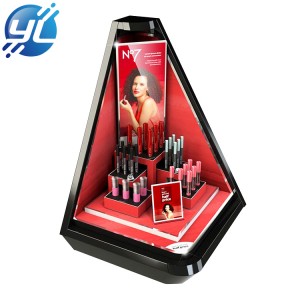 Pasadyang mga benta ng kosmetiko makulay na high end counter acrylic lipstick display rack