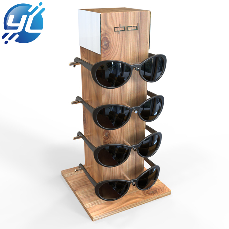 OEM Quality Retail Chain Store glass display rack Wooden Sunglass Display Stand