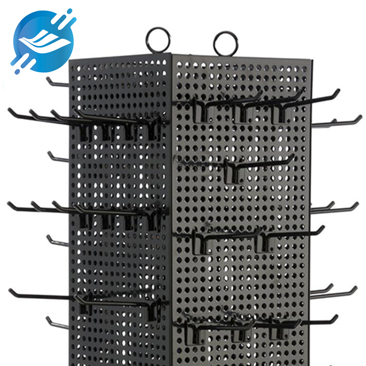 1. Material: metal, leveling feet
2. 360°rotatable display
3. The height and number of hooks are adjustable
4. Simple structure design, strong stability, magnetic
5. Free design or drawing processing
6. Strong practicability and wide applicability
7. Many application scenarios
8. With customization and after-sales service
9. KD transportation