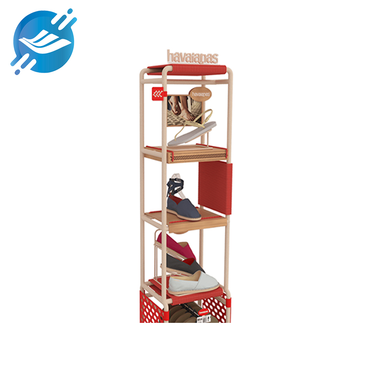 1. Shoe display racks are mainly made of metal, melamine board, and PVC
2. The overall structure is strong, durable and easy to disassemble and assemble.
3. Surface treatment: high temperature spraying, environmental protection, anti-rust, dust-proof, anti-corrosion, etc.
4. The combination of shelves and hooks meets different product display methods.
5. The bottom leveling feet protect the ground and make the display stand more stable.
6. It has both display and storage effects.
7. The color is a combination of white and red, and the bright color combination attracts consumers.
8. Wide applicability, displaying various types of products
9. Wide range of application scenarios
10. With customization and after-sales service