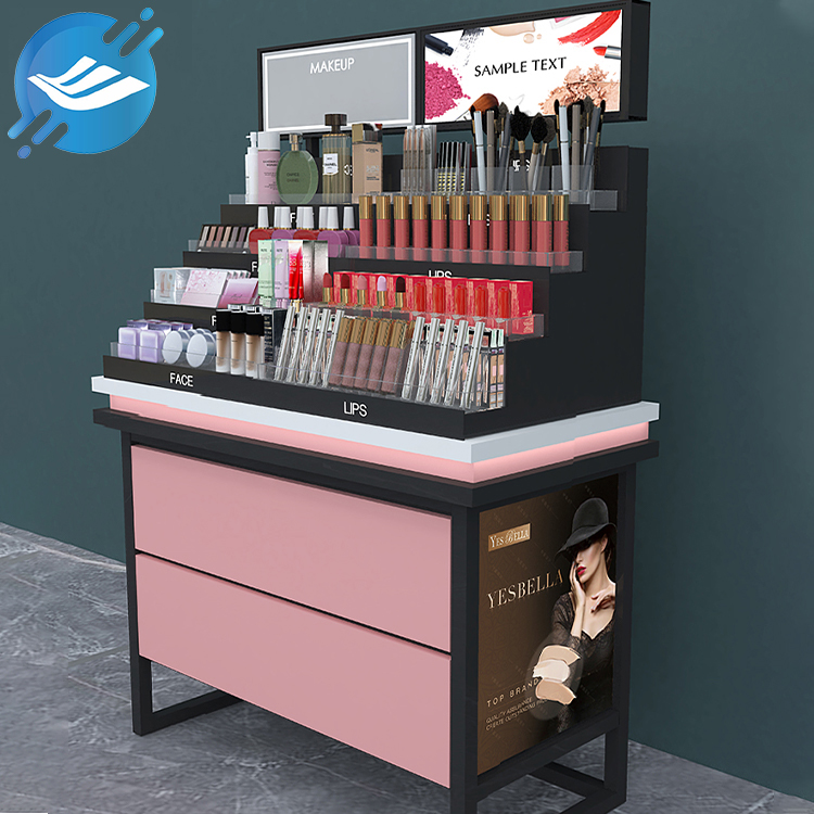 Black and red acrylic cosmetic lipstick floor display standcabinet (9)