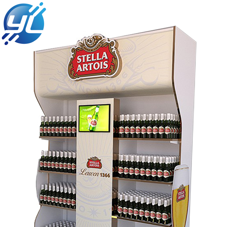 Commercial Flooring Standing Bar Beer Wine wooden Display Rack