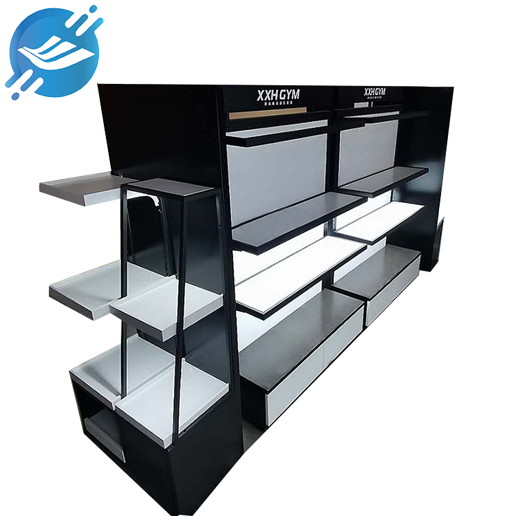 Customized acrylic & metal floor skin care product display stand (4)
