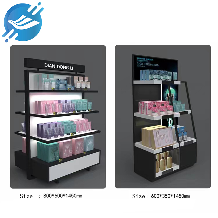 Customized acrylic & metal floor skin care product display stand (6)
