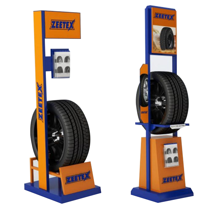 1. The tire display rack is made of metal, PVC board and materials
2. Applicable to all kinds of auto stores, auto beauty shops, 4S shops and other places
3. The structure of the display stand is sturdy and durable, with strong bearing capacity, metal powder spraying process, anti-rust, dust-proof, not easy to fade, PVC board is waterproof, moisture-proof, light, and moth-proof
4. Small footprint, saving space
5. KD packaging, cost saving
6. Can display tires of various vehicles
7. Easy to store and display
8. Support custom size, style, LOGO