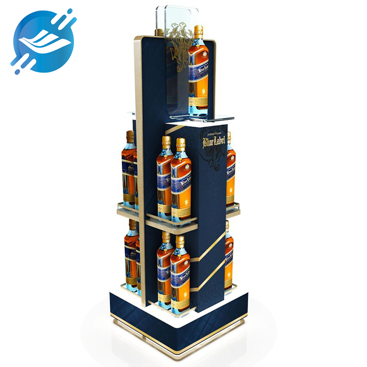 1. The wine display stand is made of metal, MDF, LED, acrylic
2. Double-sided double-layer design, can be displayed in 360 degrees
3. Hardware electroplating is environmentally friendly, durable and high-grade
4. The structure is strong, firm and does not shake
5. Free design
6. Advanced color matching, royal blue and gold collocation
7. Can display red wine, white wine, beer and other alcoholic beverages.
8. Used in supermarkets, hotels, bars, shopping malls, etc.
9. With customization and after-sales service
10. KD transportation, reduce cost