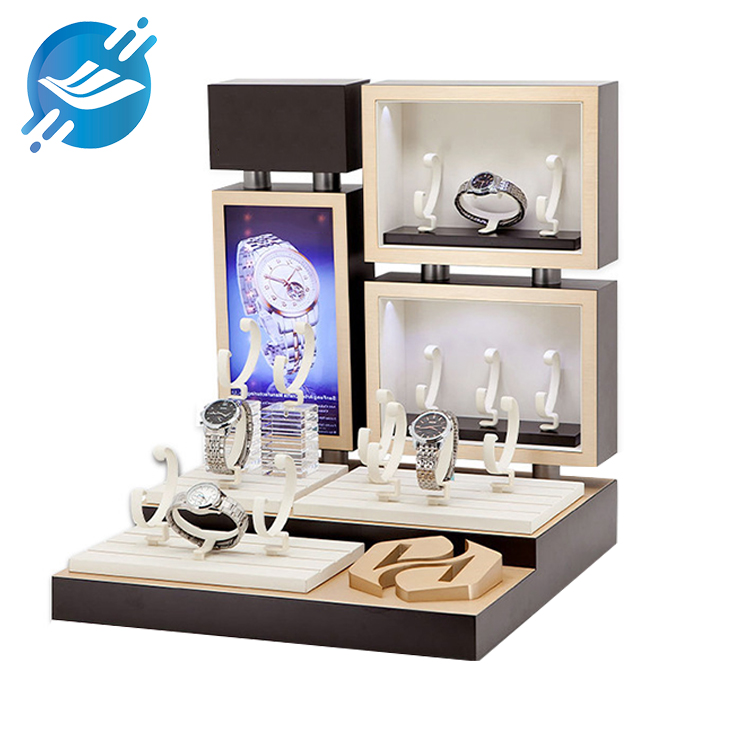 1. The watch display stand is made of MDF, metal, acrylic, LCD screen and other materials
2. LCD screen, which can display the product's functions, features, usage methods, etc.
3. Environmental protection material
4. Large capacity, can display products according to customer needs
5. Each layer has an acrylic card slot to protect the product from slipping
6. The color scheme is simple and versatile, classic black and white
7. Strong applicability, displaying a variety of products
8. Wide range of application scenarios
9. With customization and after-sales service
