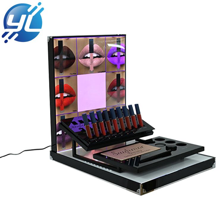 1. Lipstick display stand: metal, acrylic, Poster
2. Replaceable poster
3. Metal edging
4. Two acrylic boxes can be moved
5. Flat packing, reduce shipping cost
6. Easy to install with thumb screws