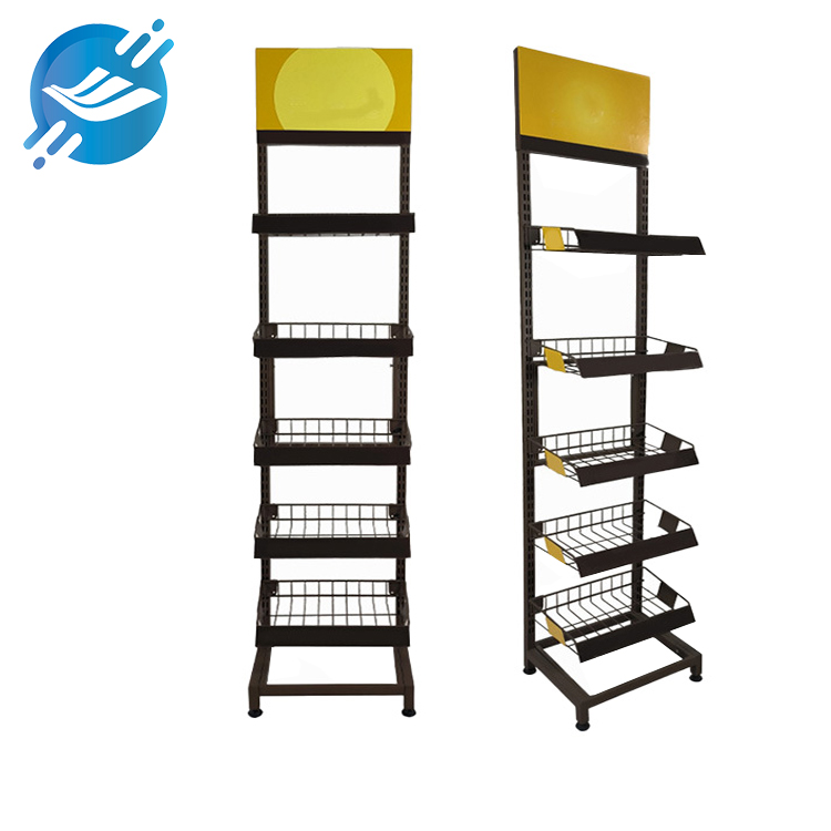 1. Single material metal
2. 5 layers of baskets with adjustable height and high load-bearing capacity
3. Leveling feet at the bottom
4. High-temperature spray paint is environmentally friendly and dustproof, moisture-proof and rust-proof
5. Simple design structure, easy to assemble
6. Highly adaptable, can display various products
7. Suitable for a wide range of scenes
8. Can withstand 25kg
9. With customisation and after-sales service function