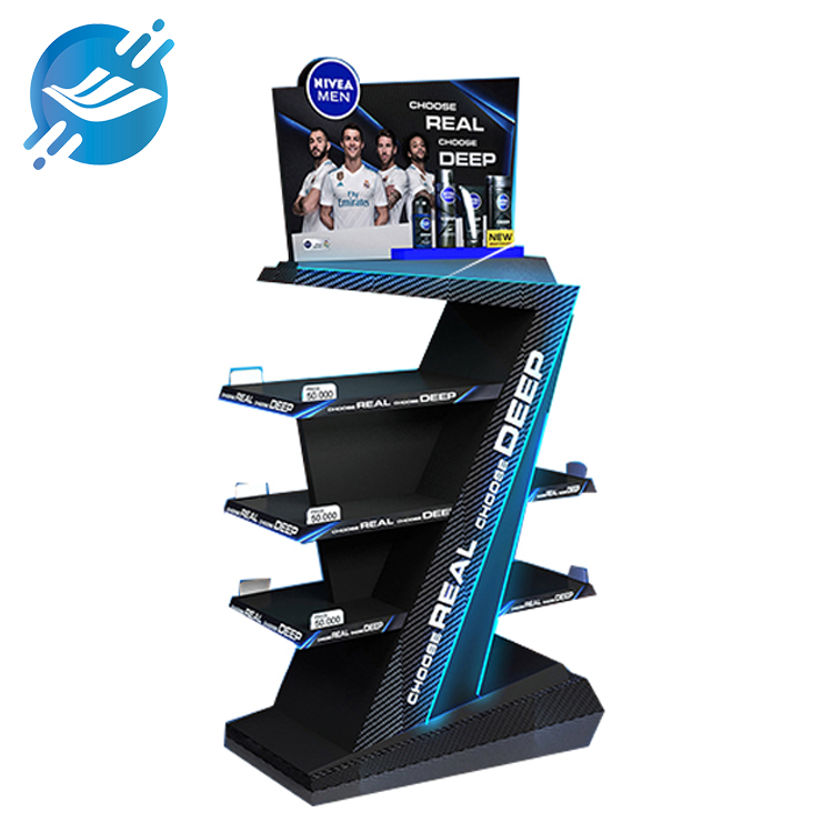 1. The display stand for skin care products is composed of metal, LED and MDF
2. The overall structure is stable and firm
3. Z-shaped design, unique and concise, displaying products on both sides
4. The design of the luminous light bar attracts customers and illuminates the product
5. Free design or drawing processing
6. Two types, double-sided floor display, single-sided desktop display
7. Display all kinds of men's skin care products, such as cleansing, toner, cream, antiperspirant spray, etc.
8. Suitable for large shopping malls, exhibitions, supermarkets, department stores, etc.
9. With customization and after-sales service