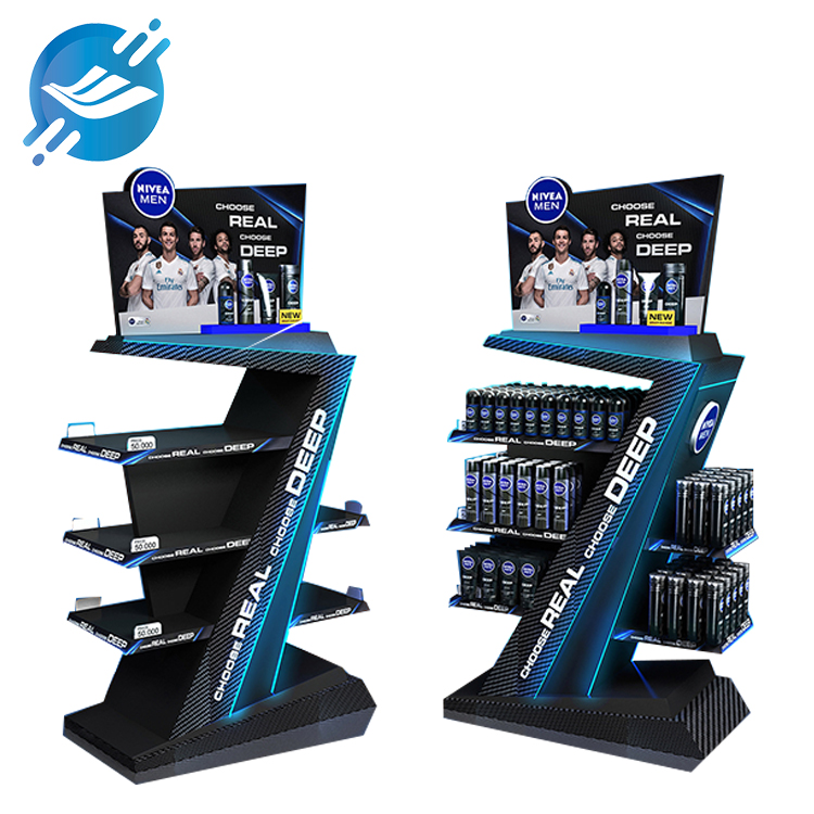 1. The skin care product display stand is made of metal, led, acrylic, MDF
2. Combination of metal and MDF board, stable and firm, strong bearing capacity
3. The design of the luminous light bar attracts customers' attention and displays products
4. Z-shaped design, unique and concise
5. Free design and drawing processing
6. Double-sided, single-sided design
7. Display all kinds of men's skin care products, such as cleansing, toner, cream, antiperspirant spray, etc.
8. Suitable for large shopping malls, exhibitions, supermarkets, department stores, etc.
9. With customization and after-sales service