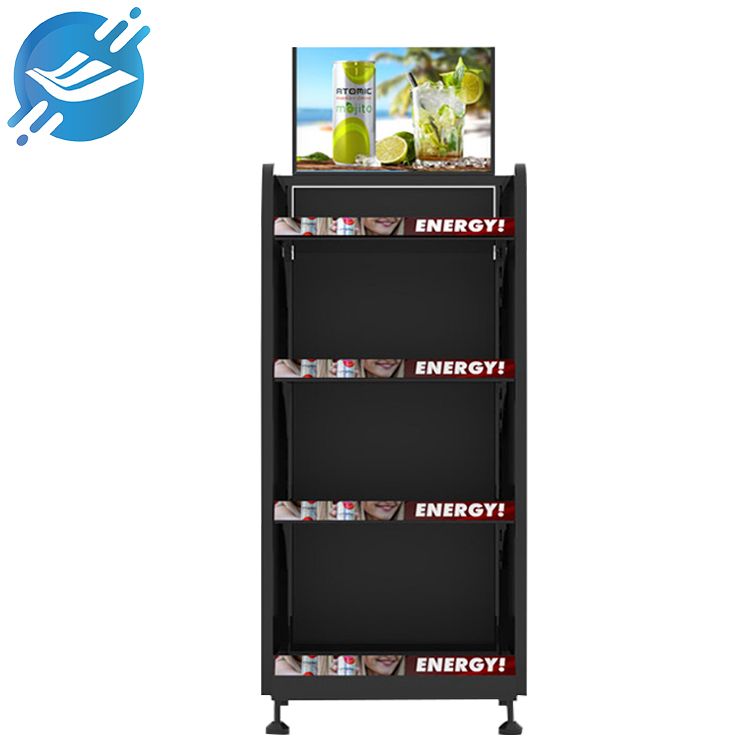 1. The beverage display stand is made of metal and PVC combination
2. Three-layer design, large storage capacity, and the height of the laminate can be adjusted freely
3. Combination of base leveling feet and heavy-duty casters
4. The top and both sides are poster advertisement design
5. High-temperature environmental protection spray paint, dustproof, moisture-proof, rust-proof and corrosion-proof
6. The design structure is simple and easy to assemble
7. Various beverages can be displayed, such as bottled beverages, canned beverages, snacks, candies, small toys, etc.
8. Used in supermarkets, convenience stores, beverage stores, canteens, exhibitions, etc.
9. With customization and after-sales service