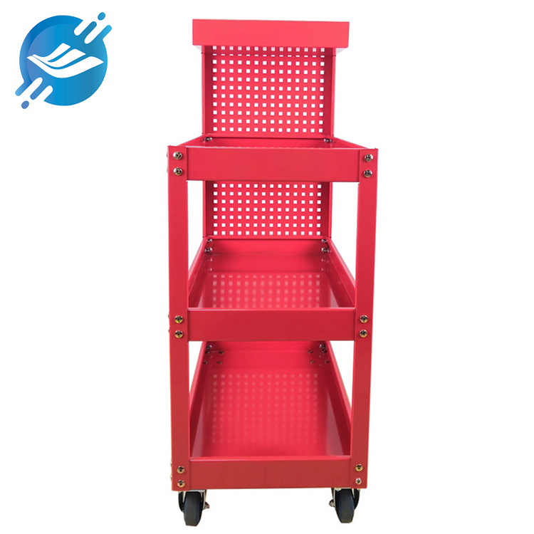 1. Mainly made of metal
2. Armrest trolley type, heavy-duty casters, easy to move and place
3. Can withstand a large weight
4. Simple structure, firm screw lock and strong stability
5. High temperature spray paint, environmental protection, anti-rust, dust-proof, not easy to fade
6. The color of dragon fruit, eye-catching and attractive
7. The back panel is designed through the wall, and hooks can be placed to increase the storage capacity
8. Display and storage of various products
9. Wide range of applications
10. With customized service