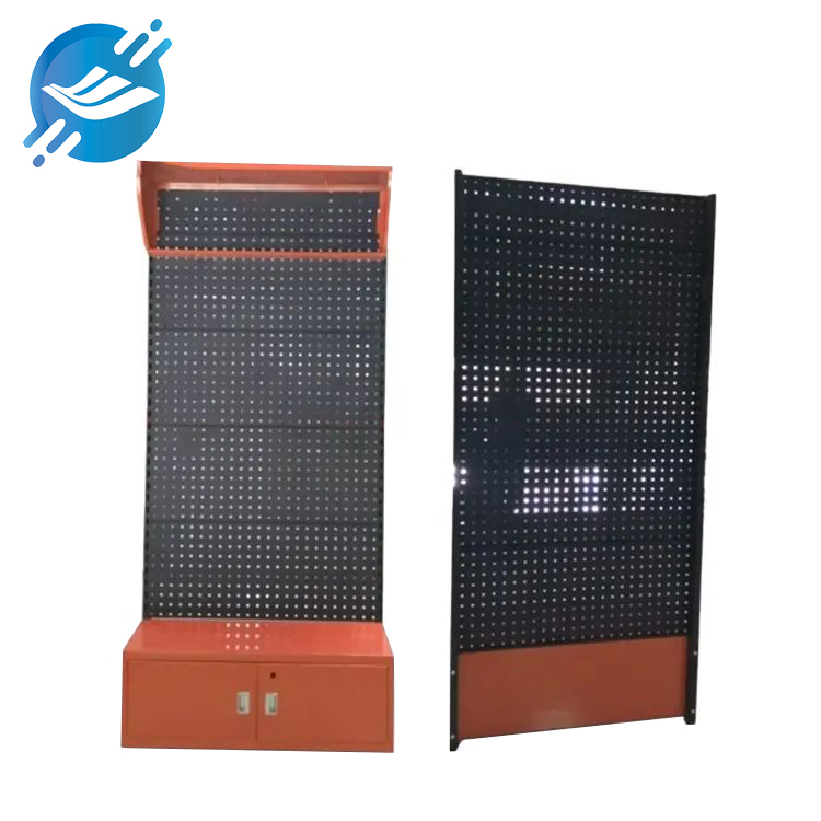 1. The hanging tool display rack is made of metal

2. The material thickness is about 1.2mm-1.5mm, you can choose the required thickness by yourself.

3. Strong structure and strong stability

4. Modern design, high-end display

5. High flexibility, detachable and adjustable

6. The main body uses black perforated board as the back panel, with orange-red decoration on the bottom and top.

7. Multifunctional, displayable and storable

8. Wide applicability, displaying various types of products

9. Wide range of application scenarios

10. With customization and after-sales service