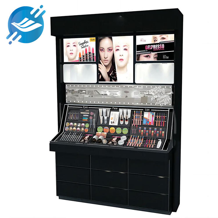 1. The cosmetic display cabinet is made of wood, metal, acrylic, LED light box
2. Strong structure, strong stability, clear layers
3. There is a light box on the top to illuminate the product and show the advantages of the product
4. There is a drawer at the bottom to store different products, making the products more tidy and more convenient to replace
5. Easy disassembly and assembly, reasonable use of space against the wall
6. Single-sided display
7. The color is black and white, classic and versatile
8. Free design
9. Wide applicability
10. Many application scenarios
11. With customization and after-sales service
