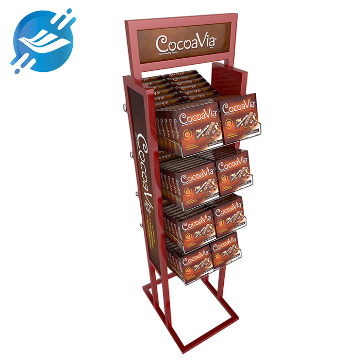 1. Chocolate display stand made of metal & PVC
2. Double-sided display
3. Simple design structure, easy to disassemble and assemble
4. Solid structure, sturdy and practical
5. Free design
6. Red and brown billboards match
7. Wide applicability, can display a variety of products
8. Wide range of application scenarios
9. With customization and after-sales service function