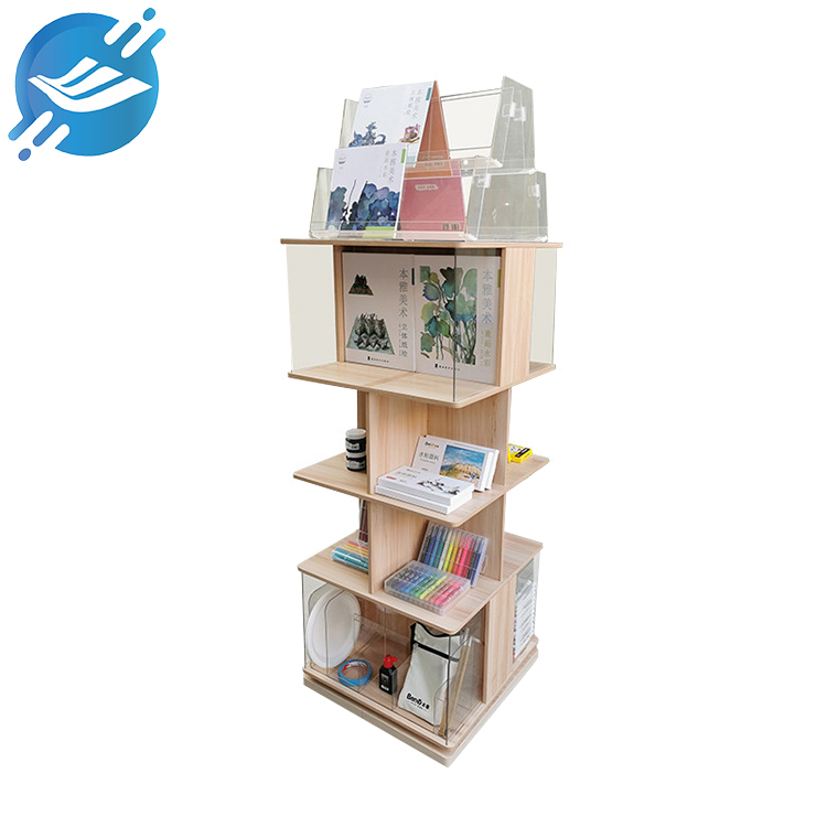 1. Book display stand made of wood & acrylic & aluminum turntable
2. The design is simple, fashionable and high-end
3. Display on both sides, can be rotated 360 degrees, and each layer is placed in a clear layer, which is more convenient to pick up
4. Acrylic box, dustproof, moistureproof, easy to clean
5. Long service life, not easy to fade
6. Rounded corners, not easy to scratch, simple structure, easy installation,
7. Accept ODM, OEM