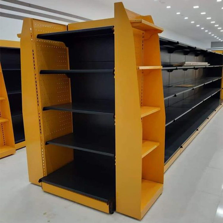 1. Supermarket display cabinets made of metal & MDF
2.The structure of the display cabinet is strong and durable, with strong and stable load-bearing capacity
3. The height of the layer board can be changed at will
4. High load-bearing capacity, 10KG per level
5. Bottom leveling feet
6. Free design
7. Wide applicability
8. Wide range of applications
9. With custom service