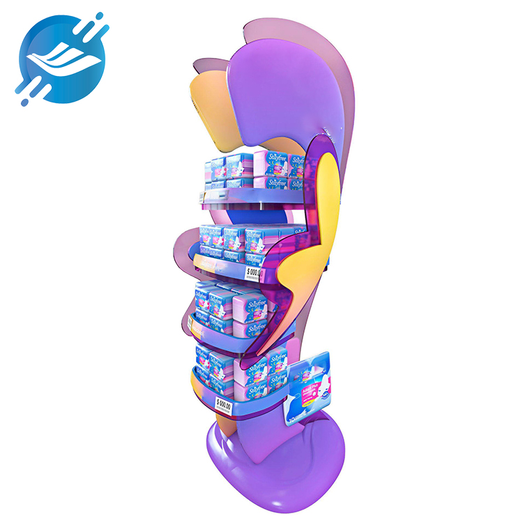 1. The sanitary napkin display rack is made of metal and acrylic

2. The structure is strong and stable, the color is bright, and it conforms to the product theme.

3. Various styles to meet the needs of different customers

4. Single-sided design, small footprint, easy to place and move

5. Large capacity, 4-6 floors of display space, each floor is equipped with fences and anti-slip

6. There is a price column to facilitate customers to understand product prices.

7. Wide applicability, displaying various types of products

8. Wide range of application scenarios

9. With customization and after-sales service
