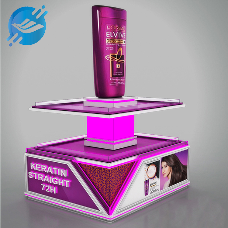 1. Shampoo display stand made of metal, acrylic, LED, PVC
2. Sturdy and solid structure, no shaking
3. Each layer of the laminate is luminous
4. Large capacity, strong load-bearing force, advertising pictures can be changed at any time
5. Bright colours and high saturation
6. Free design
7. Can be displayed on one side or both sides
8. Strong applicability, can display a variety of products
9. Applicable to various scenes
10. With customization and after-sales service function