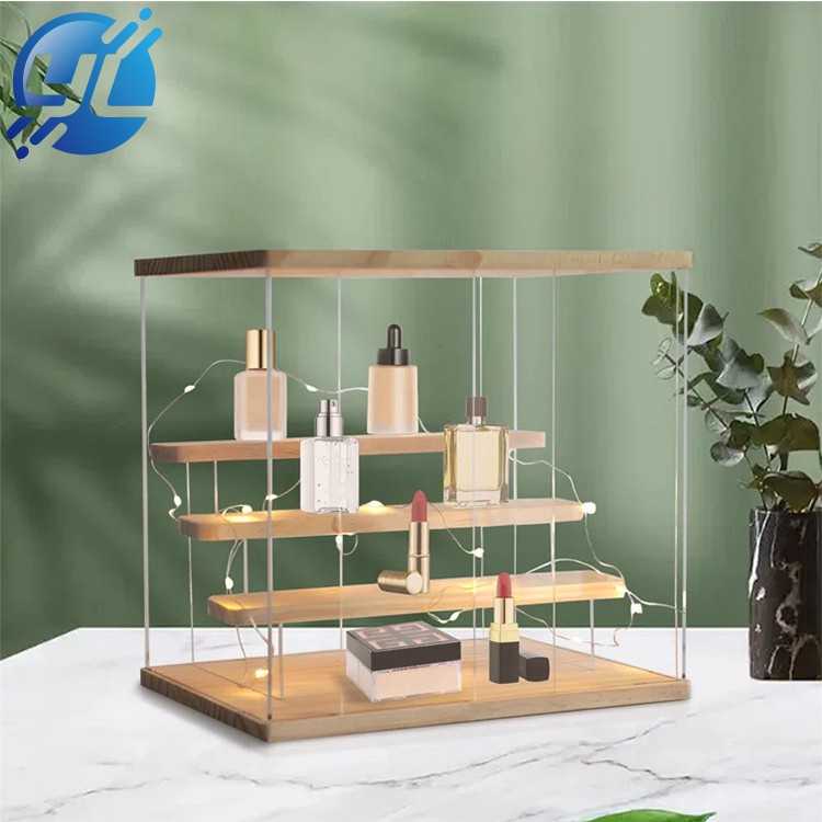 Cosmetic display box: highly transparent, all-round viewing, with its own ladder and dustproof door as standard
                       Movable ladder, flexible in use, can be removed when not in use
                        Large capacity
 Material: acrylic, solid wood
Features: dustproof storage for your collection, five-sided HD display