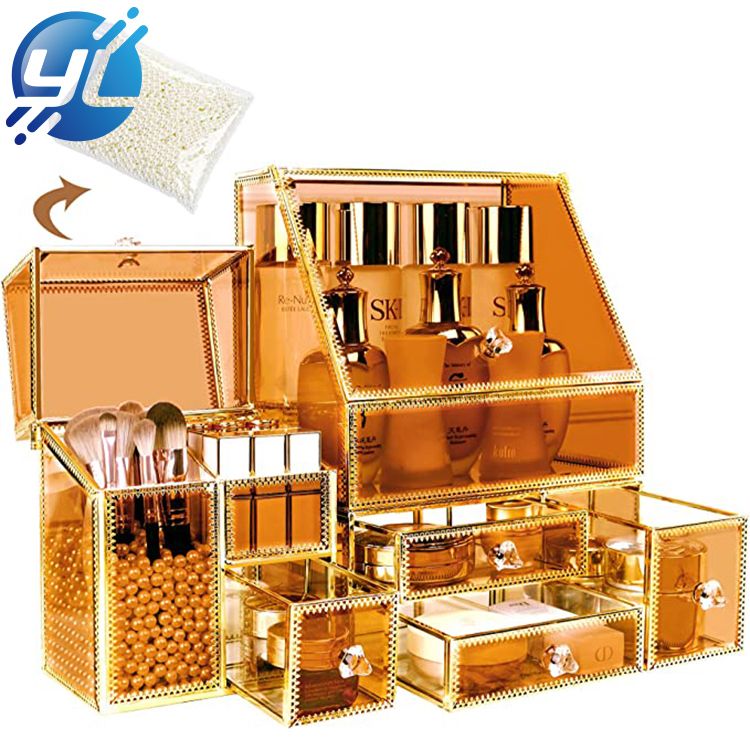 Tempered glass and metal cosmetic display box
Large capacity, many grids, clear classification
Combined Cosmetic Display Box
Cosmetic display box, dust-proof, moisture-proof and other functions
Metal electroplating, metal edging, make the product a higher level