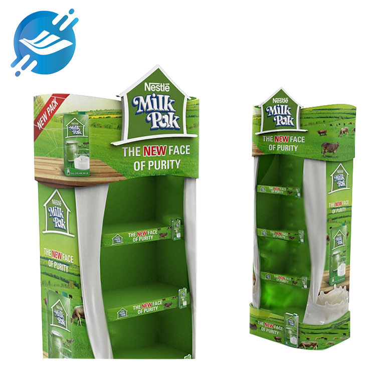1. The milk display stand is made of cardboard
2. Environmentally friendly and recyclable
3. Novel shape, bright color
4. The overall structure is strong, does not shake, and is easy to assemble
5. The cost is low, but the load-bearing limit cannot exceed 8KG
6. Wide applicability
7. Many application scenarios
8. With customization and after-sales service