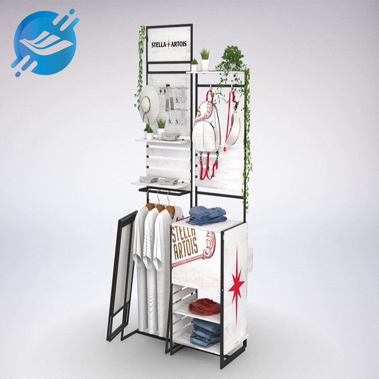 1. The material of the clothing and shoe storage rack is mainly a combination of metal iron pipes, MDF and PVC.

2. Strong structure, strong stability, easy to assemble

3. Powerful function, can be displayed and stored. Suitable for clothing stores and home use.

4. Large capacity, combined with hooks and shelves for display

5. Detachable and independent display, overall European style, simple and elegant

6. The design is more practical and occupies a small area.

7. Wide applicability, displaying various types of products

8. Wide range of application scenarios

9. With customization and after-sales service
​