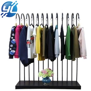 Excellent quality Military Hat Display Stand - Floor standing metal chrome clothes hanging movable display rack – Youlian Display