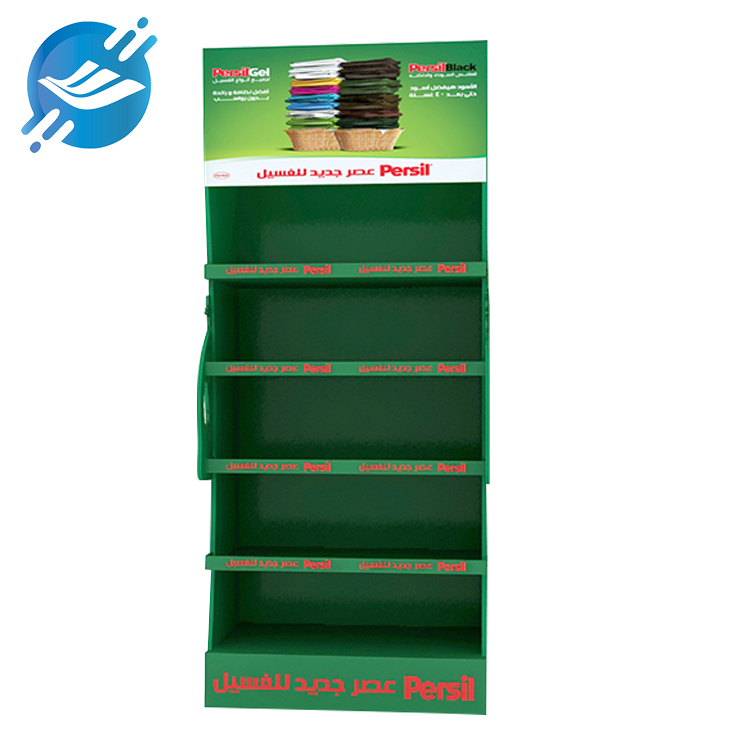 1. The laundry detergent display stand is made of cardboard
2. The material is green, environmentally friendly, recyclable, and low in cost
3. Novel shape, bright color
4. Free design
5. Small footprint, easy to move
6. The load-bearing limit cannot exceed 8KG
7. Wide applicability
8. Many application scenarios
9. With customization and after-sales service